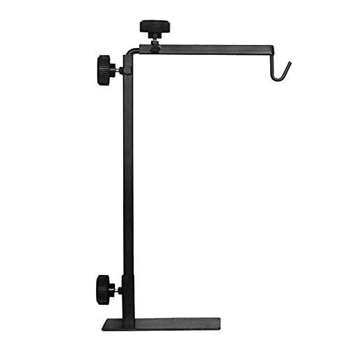 POHOVE Support de lampe pour reptile avec base réglable - Support de lampe de sol en métal pour lampe d'habitat, cage et terrarium (noir, taille : 40 x 22 cm)