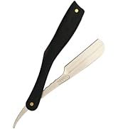 Straight Razor Shaving Solid Wood Handle and Saki Shears Blade (Ebony)