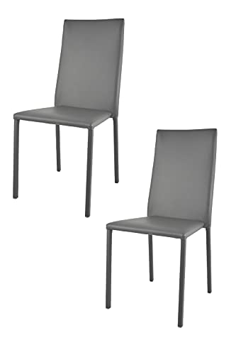 t m c s Tommychairs - Set 2 Chaises empilables modèle Julia pour Cuisine, Bar et Salle à Manger, Structure en Acier, Assise et Dossier rembourrées et...