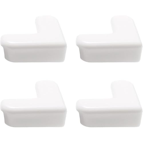 4-Pack White Corner and Edge Protectors - Self-Adhesive Bumpers for Furniture, Desks and Tables, Shock-Absorbing Guards for Home and Office Use