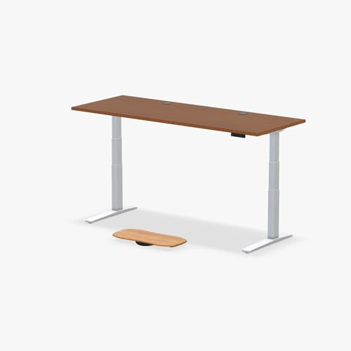 Image of UPLIFT DESK Dark Bamboo (80 x 30 inch) Standing Desk 2-Leg V3 Adjustable Stand Up C-Frame (White), Advanced Keypad, Wire Grommets, Wire Tray, Rocker Board