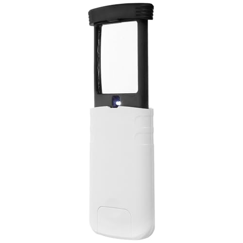 Hoement Lupa de Mano Ligera con Luz LED Portátil Lente Giratoria para Lectura Clara Compacta y Resistente para Personas Mayores para Casa Viaje y Oficina
