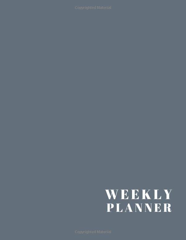 Weekly Planner Schedule Color 06 CONCRETE / GLAY: Notes, To Do’s, bullet journal, minimalist design insert, year viewer, habit tracker, blank date, ... Journal, Free year (Concrete glay color)