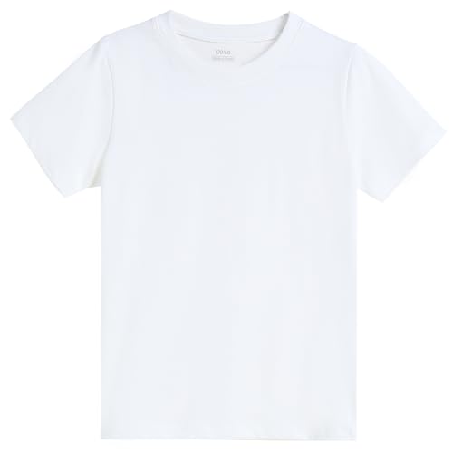Zamplinka Kids Solid Unisex Round Neck T-Shirt Short Sleeve | Combed Cotton | White Size 5-6 Years