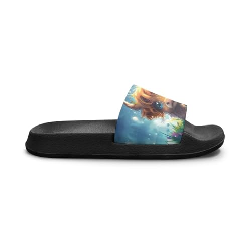 Image of Unisex Slides for Girls Boys Comfortable Slippers Slides Non-slip Shower Shoes House Fashion Thick for Indoor & Outdoor Gifts