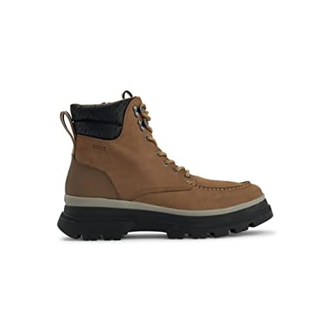 BOSS Mens Foster Nubuck-leather Boots with Zip Closure Cover