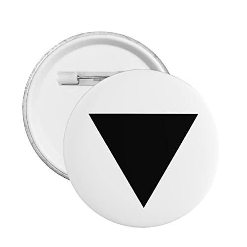 Black Triangle Pride Flag Round Badges 1.8 Inches Button Pins Badge Brooch Decoration for Hat Bags Clothes