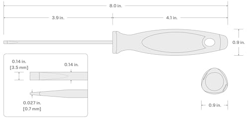 Image of TEKTON 1 /8 in. Slotted Screwdriver (4 in. Shank) | DWS07308