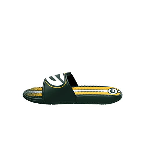 Image of FOCO mens NFL Team Stripe Logo Athletic Sport Shower Flip Flop Sandals Gel Slides
