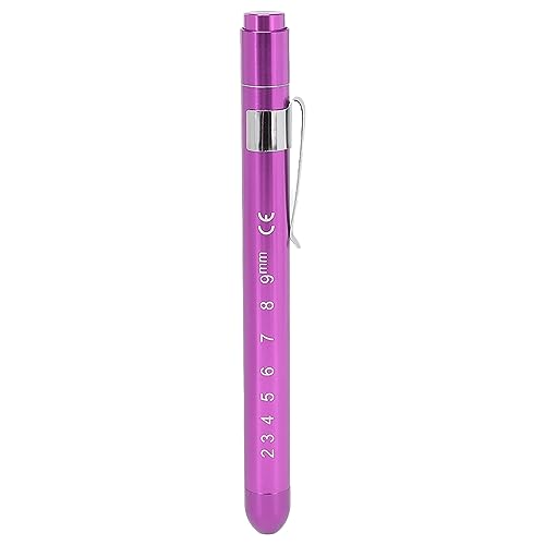 Pen Lights for Nurses, Portable Yellow LED Pen Light for Medicals Inspection – Aluminium Alloy Pen Lamp with Pupil Gauge, Ideal for Nurses and Doctors(Purple)