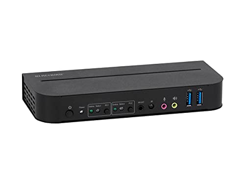 Image of Monoprice 4K HDMI 2.0 and USB 3.0 2x1 KVM Switch - 4K@60Hz, 18 Gbps, HDR, YCbCr 4:4:4, HDCP 2.2, HDMI 2.0, Share 2 Computers with 1 Keyboard Mouse, Monitor, Printer, Black - Blackbird Series