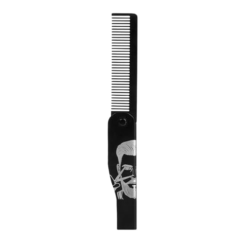 Biniveil Cepillo Para Barba - Cepillo De Barba Regalo Para Papá | Portale Peine Acero Inoxidable Plegable Para Hombre Regalo Marido Padre Cuidado Viaje Hogar Adulto