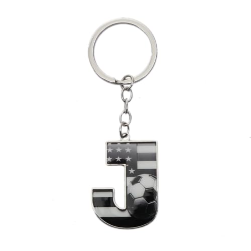 Bag Charms Initial A-Z Letter Keychain Bag Charm Soccer Keychain for Handbags Sports Bag