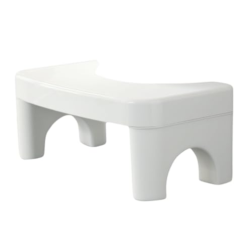 FOMIYES Stool Adult Stable Load-Bearing Thicken Plastic Anti-Slip Design Foldable Footstool Toilet Seat Step Stool White