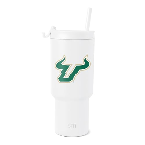 Simple Modern Officially Licensed Collegiate South Florida Bulls 30 oz Tumbler with Flip Lid & Straws | Insulated Stainless Steel | Gifts for Men Women | Trek Collection | University of South Florida