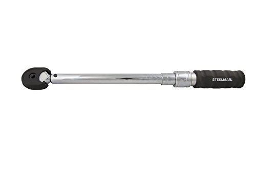 Steelman 3/8-Inch Drive 10-100 Ft-Lb Micro-Adjustable Torque Wrench, Audible And Tactile Indicator, Protective Sleeve, Chrome-Plated Steel #TOP1