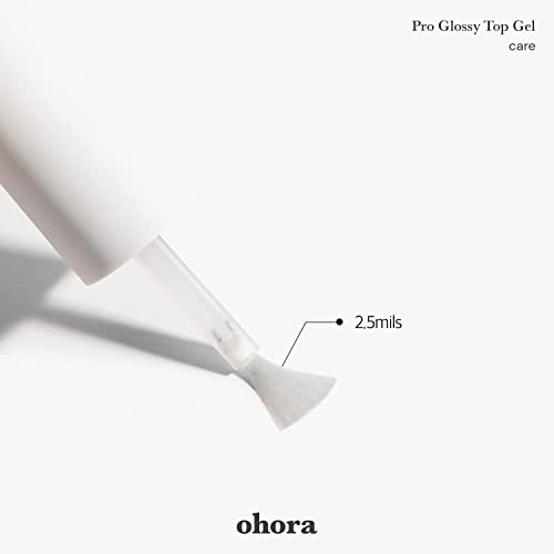 ohora Gel Nail Care (Pro Glossy Top Gel) - Corrects Nail Texture, Easy to Use & Easy to Remove for Semi Cured Nail Strip Application - Professional Salon-Quality for Healthy, Strong Nails