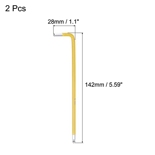 Llave hexagonal de 4 mm en forma de L para tornillos allen con punta de bola de brazo largo 3