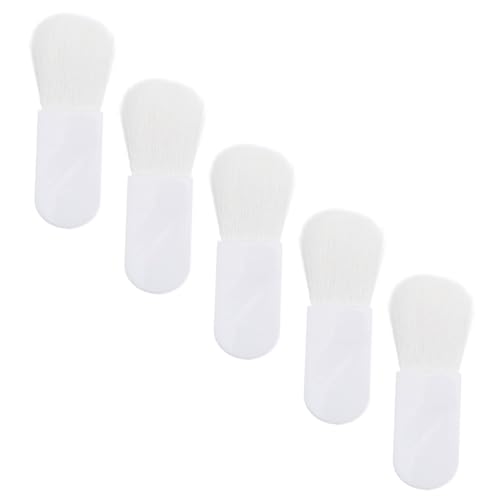 EPIGEIST 5Pcs Portable Blush Makeup Brush for Women Soft Bristle Cosmetics Tool for Blusher and Loose Powder Application Easy to Hold White