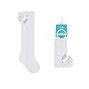 SELENE BEBÊ INFANTIL Meia Cano 3/4 Com Textura e Laço Meninas, Branco, 21-24