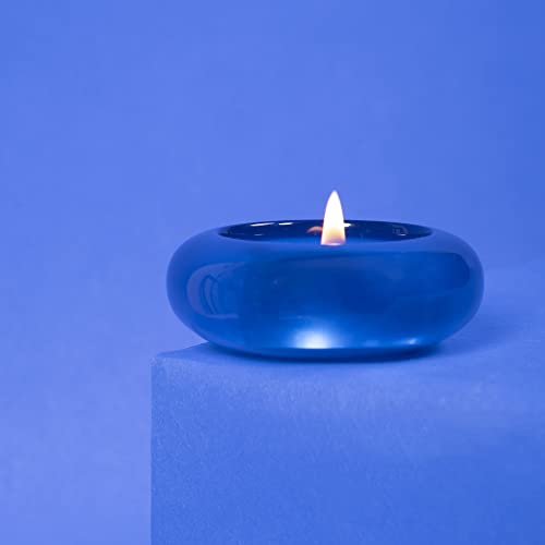 ICNBUYS Photophore décoratif Fait à la Main en Forme de Galet pour Bougie Chauffe-Plat - Fait Main - Bleu esthétique résine