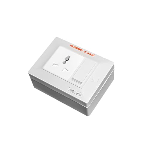Image of ELEGANT CASA 6 Amp Extension Board 1 Socket with PTC Connector - Safe Power Strip with Individual Switch & Safety Shutter for Small Home & Office Appliances (6A Plug)