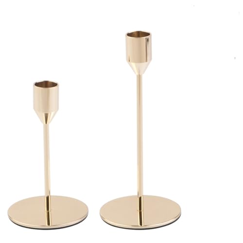 Geëlektrificeerde gouden kegelvormige kaarshouder geschikt for 22 mm kaars eettafel decoratie kandelaars / 256