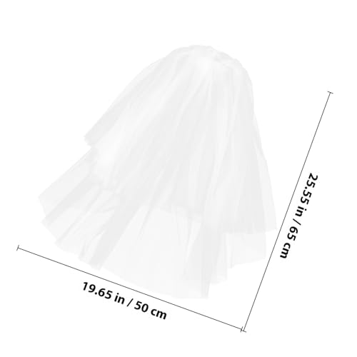 Velo de tul doble fácil de sujetar para un look voluminoso elegante 2