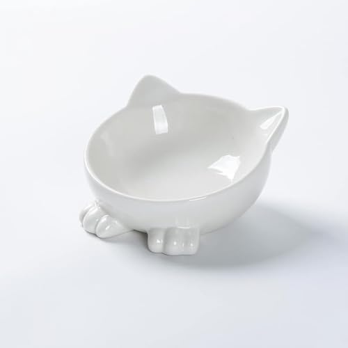 Rutexc器・ボウル可愛い猫の形をした陶磁器製猫用ボウル,陶磁器の素材は表面が滑らかで汚れにくく、洗いやすいため、猫の食事の際の衛生面を確保できます。