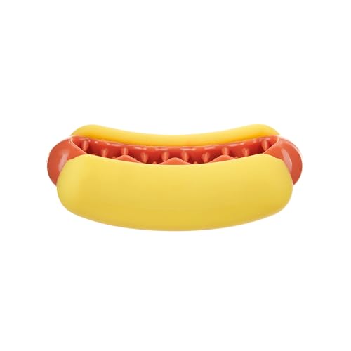 Barkbox Treat Meat Hot Dog Dog Toy | Bacon-Scented Rubber Chew Toy for Medium Dogs | Durable Dog Toys for Aggressive Chewers & Puppy Teething Toys