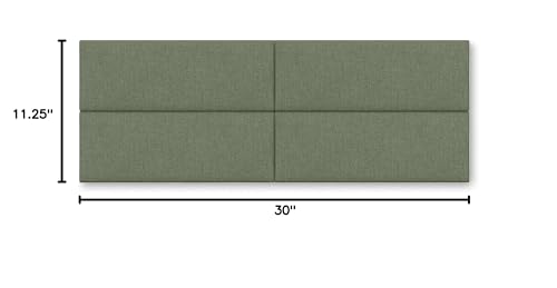 Jaxx Panelist Modern Padded Headboard – Set of 4 Wall Mounted Panels - Queen, Cypress Green Microvelvet - Thumbnail 3