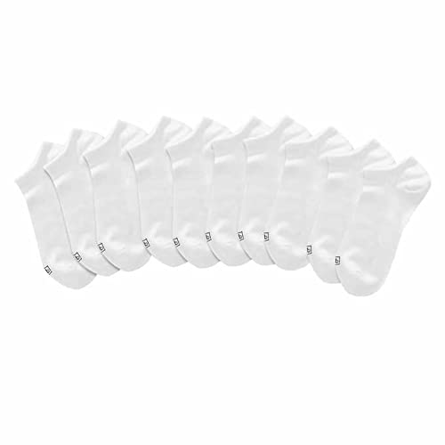 K. Bell Ladies - No Show Sock - 10 Pair Pack (Sock size 4-10, White)2