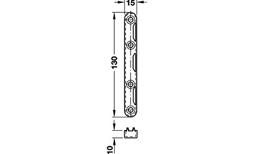 Lot De 4 Connecteurs De Meubles Häfele Liko – 75 X 16 X 3,5 Mm, En Acier, Pour Lits Et Armoires