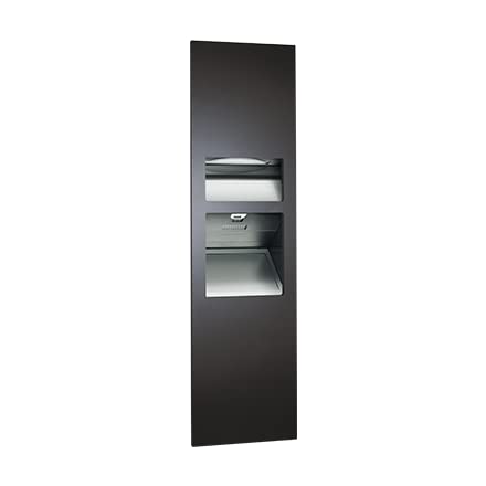 ASI - 64672-1-41 - Piatto Completely Recessed 3-in-1 Paper Towel Dispenser, High Speed Hand Dryer & Waste Receptacle - (110-120V) - Matte Black