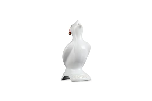 Image of Le Creuset Stoneware Pie Bird, 3 inch, White with Santa Hat