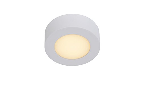 LUCIDE Brice-LED - Flush Ceiling Light Bathroom - diameter 11,7 cm - LED Dim. - 1x8W 3000K - IP44 - White