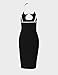 Women's Halter Backless Bodycon Mini Dress 2025 Spring Fashion Cross Straps Contrast Hollow Out Slim Fit Dress Black