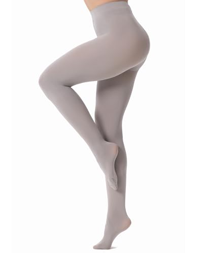 Image of DUCMODA Womens 80 Denier Opaque Tights, Women's Soft Solid Color Footed Pantyhose, High Waist Stocking with 30+ Colors