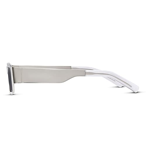 Rectangle Sunglasses Women Cool Girl 90s Retro Fashion Eyewear Vintage Wide Frame Sunnies UV400 Protection (Black)3