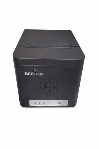 Image of Bestow TRP-E801 80 mm Thermal Receipt Printer with USB and LAN Support Auto Cutter High Speed POS Billing Printer Black