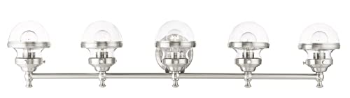 Image of Livex Lighting 17415-91 5 Light Brushed Nickel Bath Vanity