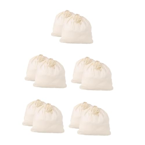 Angoily 5 Juegos Bolsa De Filtro Filón Para El Jugo Bolsa De Leche De Nuez Reutilizable Fiesta De Yogurt De Comida De Tela Paño Colador Bolsa Coladora Algodón Beige 2 Piezas * 5