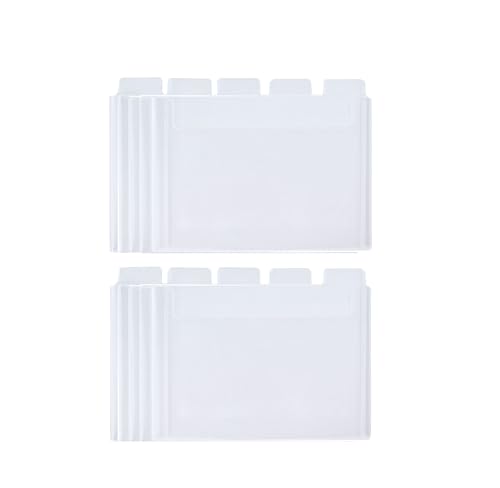 YESSART 4’’ x 6’’ Plastic Small Pockets for Index Cards Divider Crafts Stencils Holder Storage Pouch 10 PCS (clear-10 pcs)