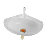 Mipcase Lavabo Esquinero de Pared Blanco Lavamanos Pequeño de Plástico Pared con Grifo Ahorro de...