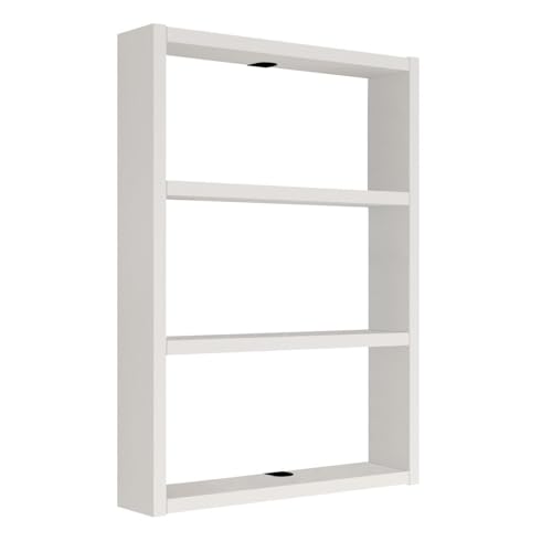 HowHomely Étagère suspendue en bois de couleur blanche | Étagère flottante 60 x 43 x 9 cm | Étagère décorative murale de cuisine | Bibliothèque...