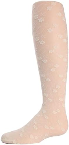 MeMoi Sweet Blossoms Girls Sheer Floral Lace Tights