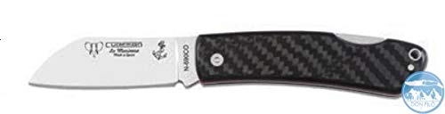 Navaja Cudeman La Marinera 386-CF con Hoja de Acero Böhler N690-Co de 7 cm y empuñadura de Fibra de Carbono de 9,5 cm con Funda para Caza, Pesca, Supervivencia y bushcraft + Portabotellas Cover