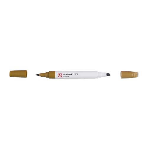 Talens | Pantone Marker 7558 | Dual-Tip-Stift mit Pinselspitze und Keilspitze | Wasserbasierte, pigmentierte Tinte in 108 Pantone-Farben