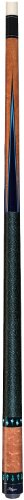 PureX HXT30 Antique-Stained Birds-Eye Maple with Black and Teal Points and Diamonds Technology Pool Cue, 19-Ounce