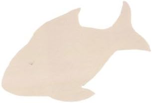 Package of 36 Unfinished Wooden Fish Cutouts for Crafting, Creating and Embellishing